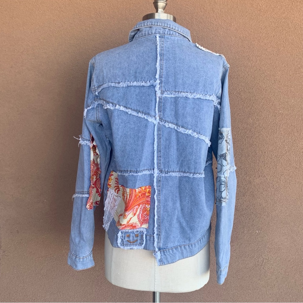 Pol Oversized Patchwork Jean Jacket - image 4